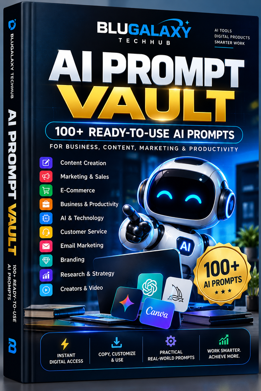 Blugalaxy AI Prompt Vault — 100+ AI Prompts for Business, Content & Productivity