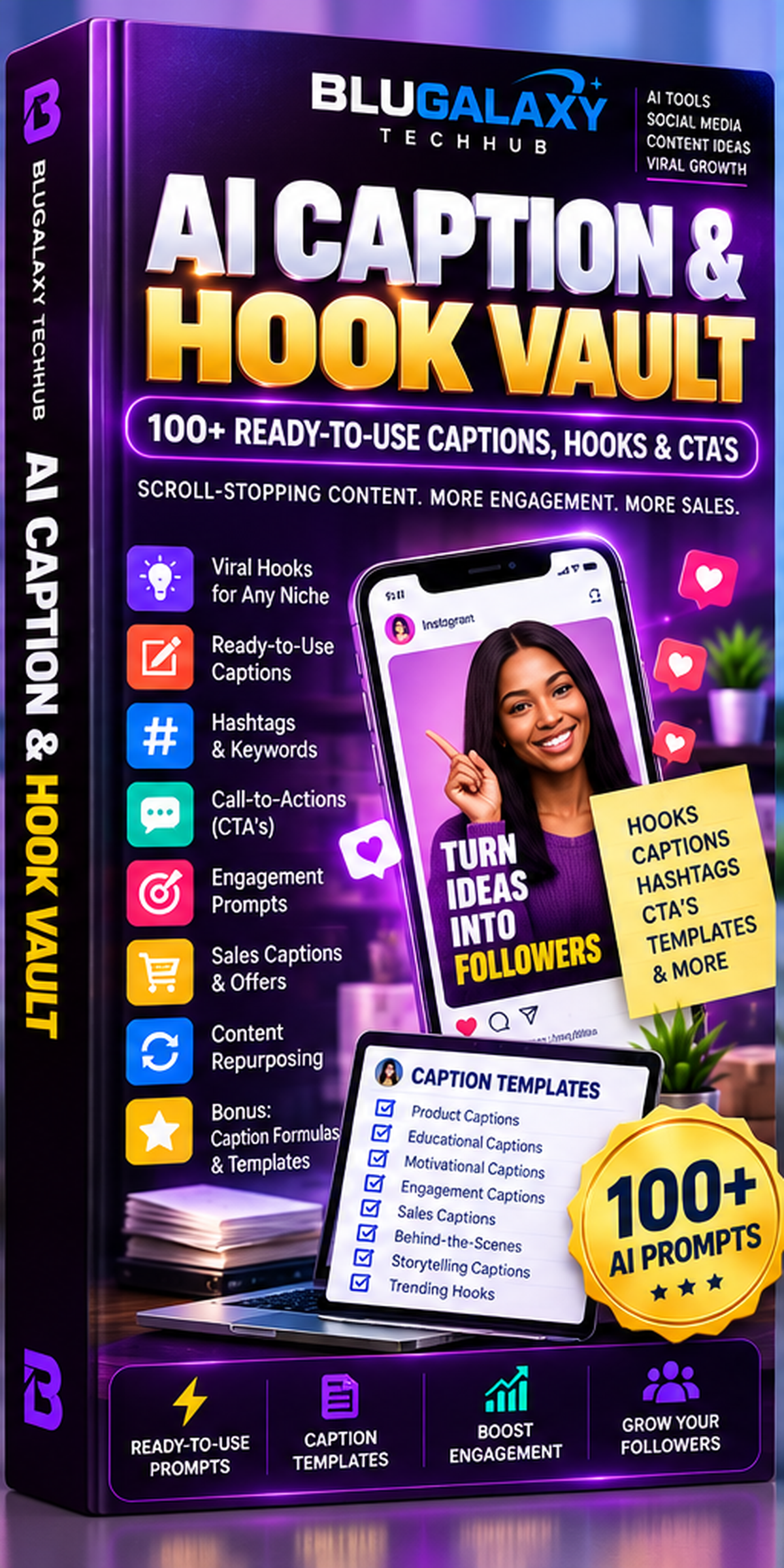 AI Caption & Hook Vault